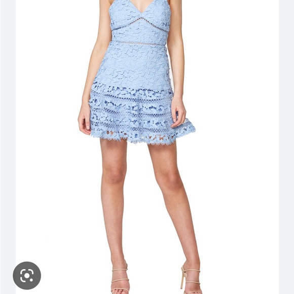 Bardot Australia AGNES LACE DRESS IN DUSTY BLUE Size 6/S $136 - Picture 5 of 9